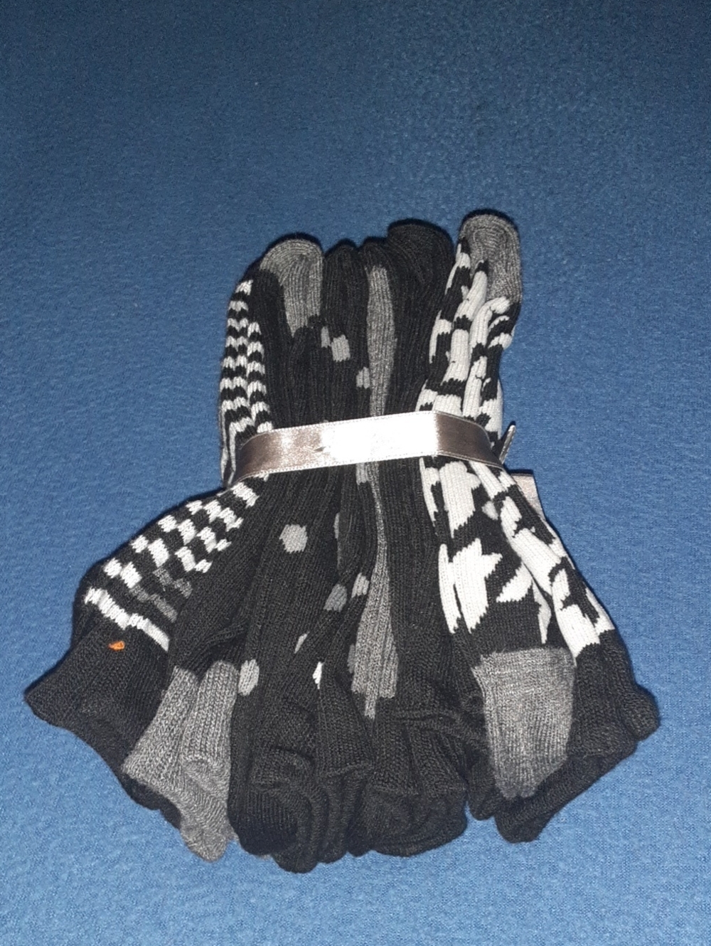 Mixit Black & Gray Patterned Athletic Crew Socks - Multi Pair
